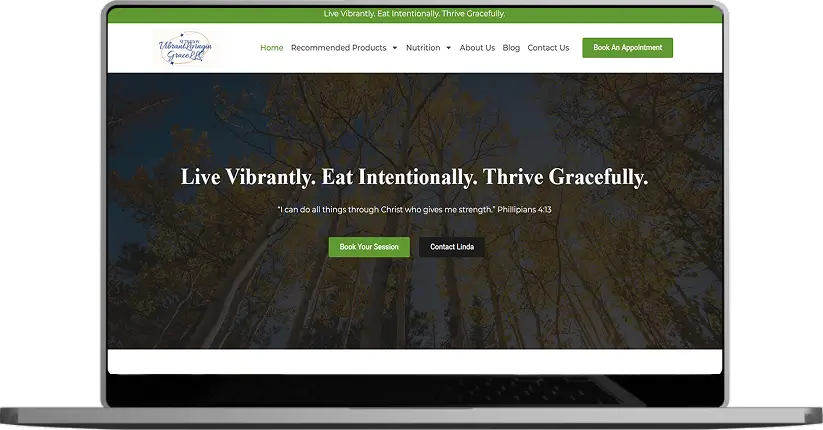Vibrant Living Grace wellness website design